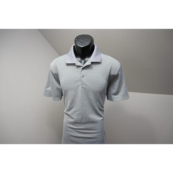 Adidas Golf Polo PrimeGreen Gray Short Sleeve Athletic Golf Shirt Mens Sz Medium - Picture 4 of 8